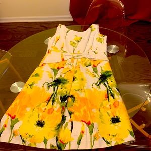 New Direction Yellow Floral Dress